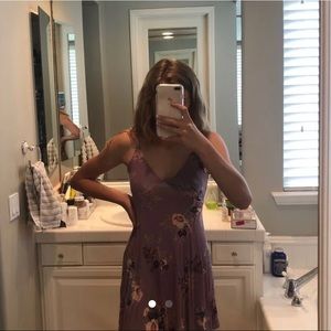 Purple floral summer dress